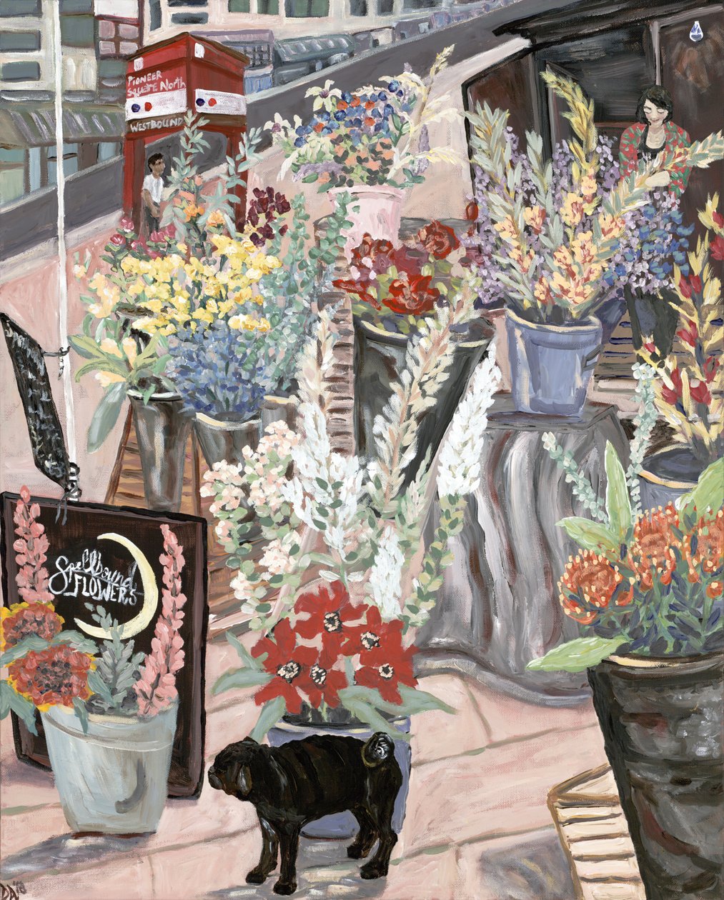 Flower Lady, 2018 (akril, vászon) alkotó: Deborah Eve Alastra