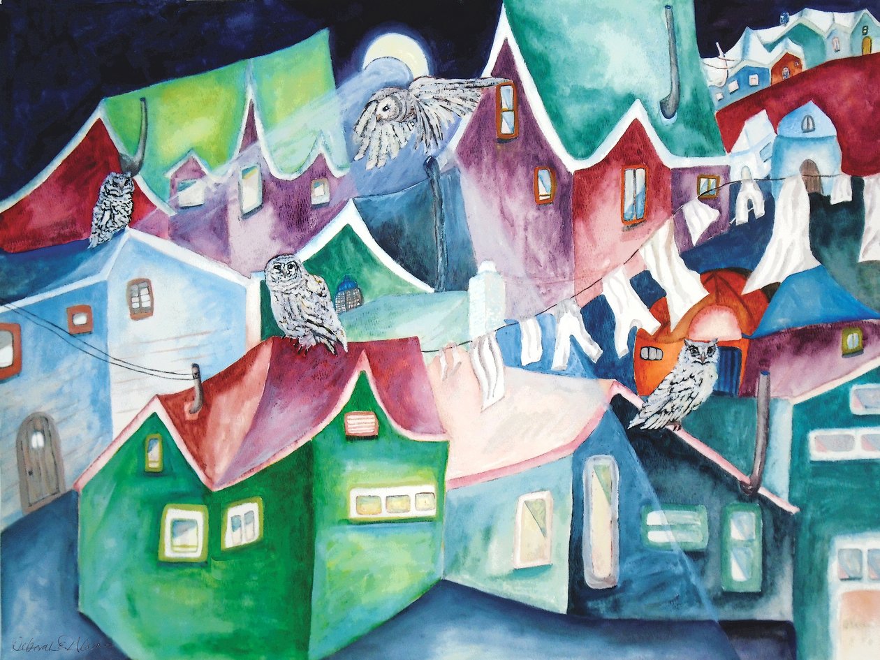 Éjszakai baglyok, 2015 (akvarell) alkotó: Deborah Eve Alastra