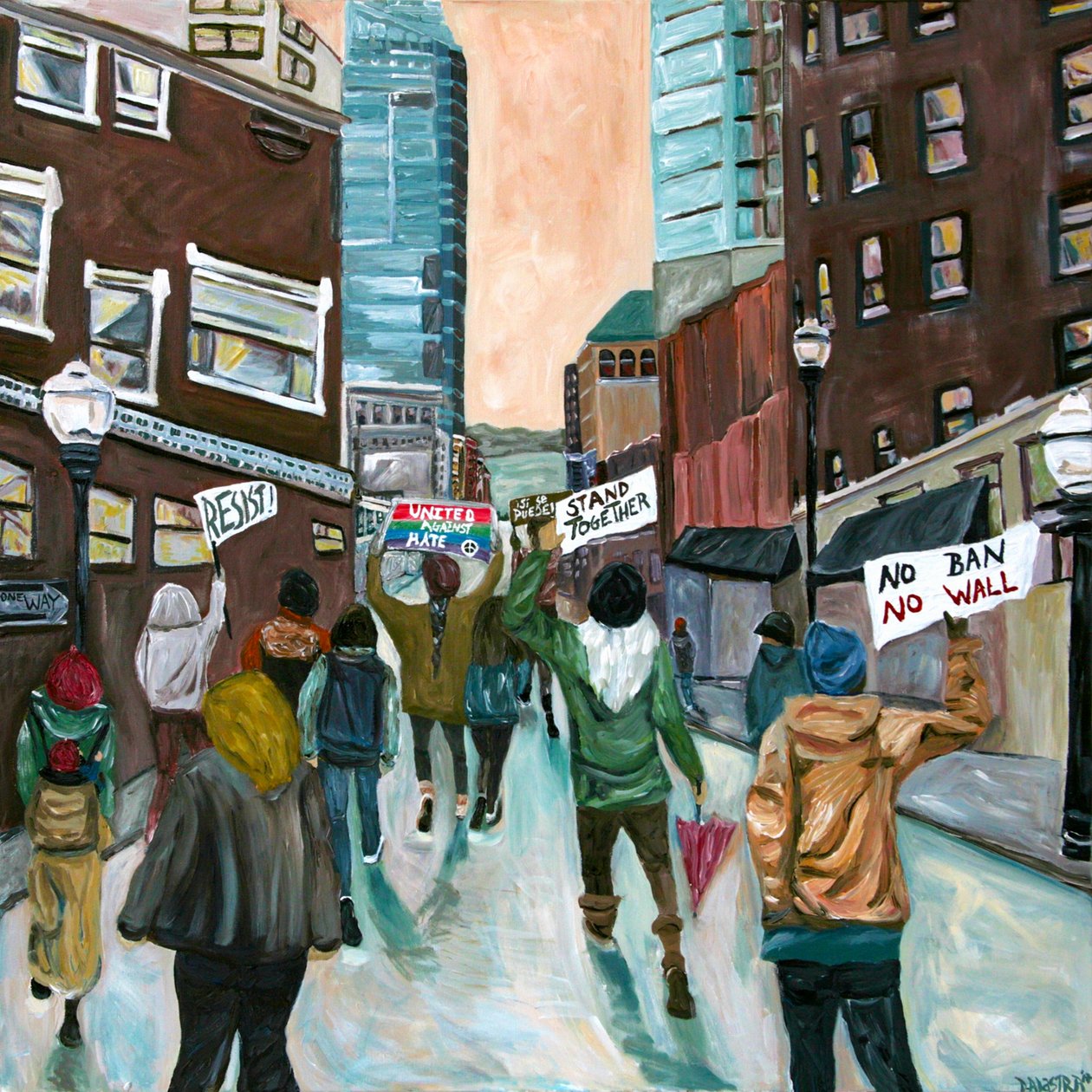 Resist, 2016 (akril, vászon) alkotó: Deborah Eve Alastra