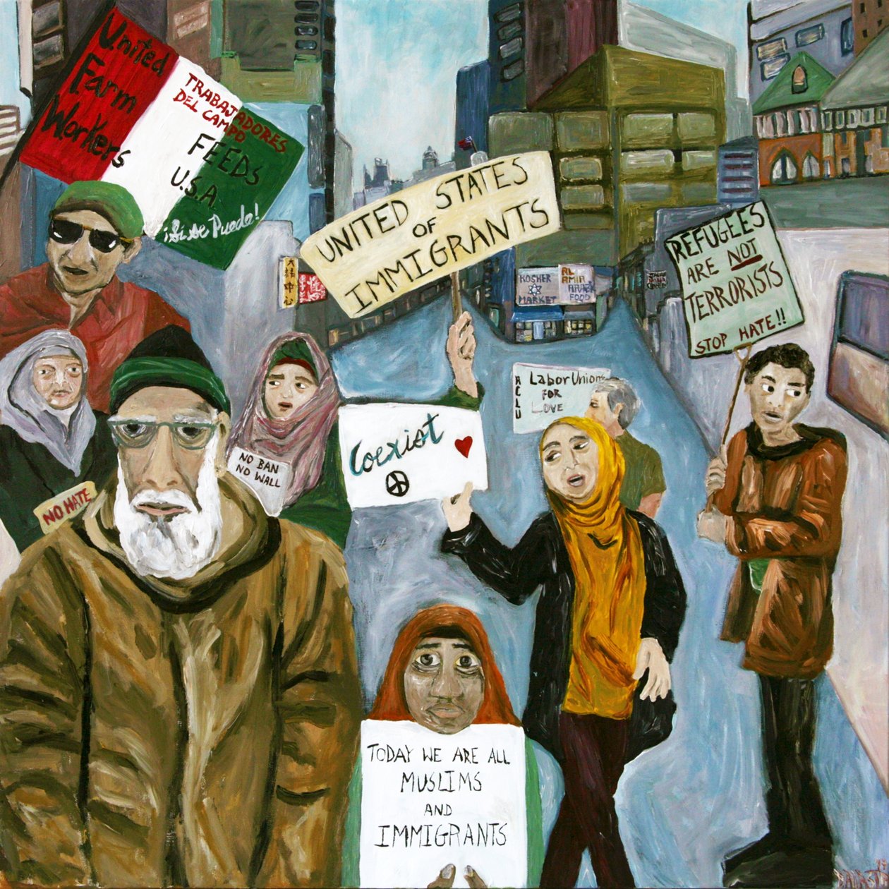 Resist 2, 2017 (akril, vászon) alkotó: Deborah Eve Alastra
