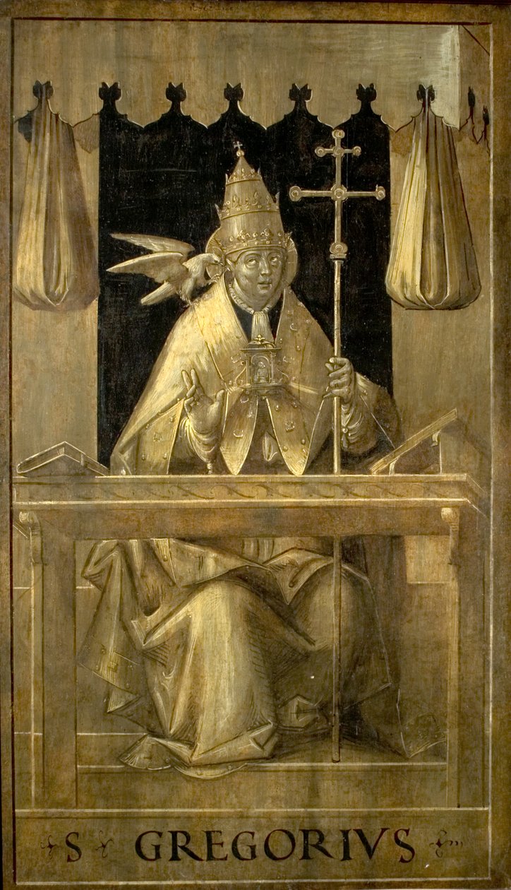Szent Gergely a dolgozószobájában (hátoldal), 1520 körül. alkotó: Defendente Ferrari