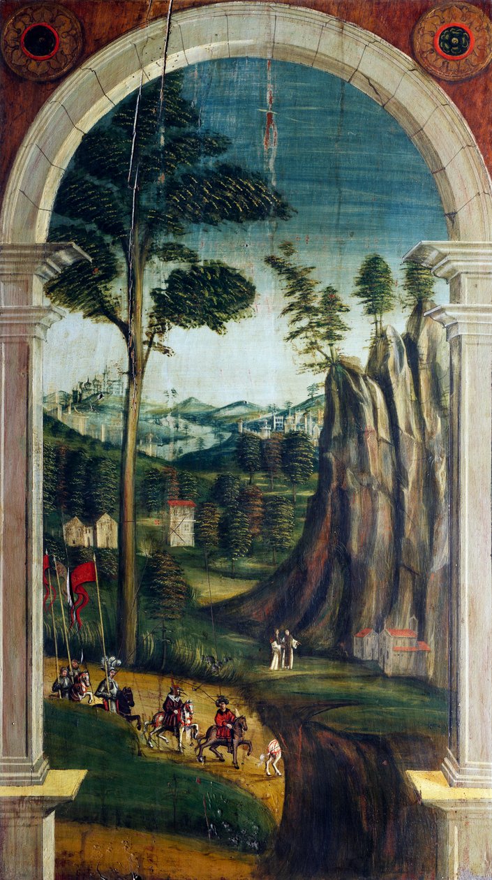 Perspektívát festett Defendente Ferrari (1480 vagy 1485-1540), a 16. századi kórus hátsó részén, a Szent Jeromos-templom, Biella, Olaszország alkotó: Defendente Ferrari