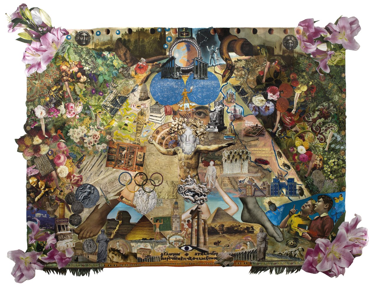 A világ hét ősi csodája, 2012 (kollázs papíron) alkotó: Deirdre Kelly
