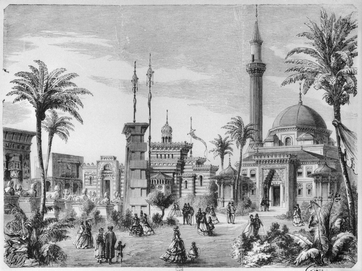 A párizsi Champ-de-Mars egyetemes kiállításának külföldi és keleti részei, metszett: Charles Maurand (XIX. század) 1867 alkotó: Aristide Delannoy