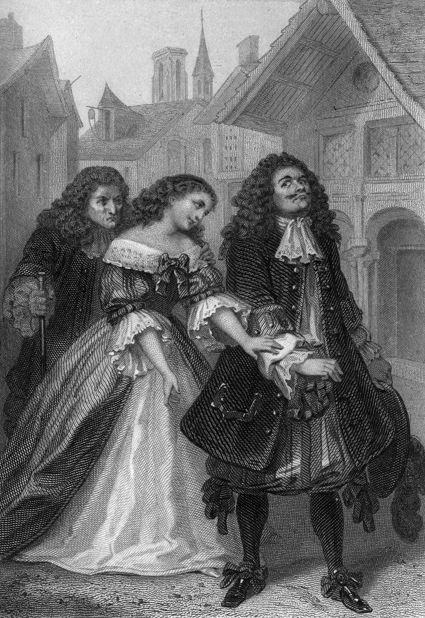 Moliere: Monsieur de Pourceaugnac című darabja: G. Staal rajza után Delannoy metszete (1870) alkotó: Delannoy Delannoy