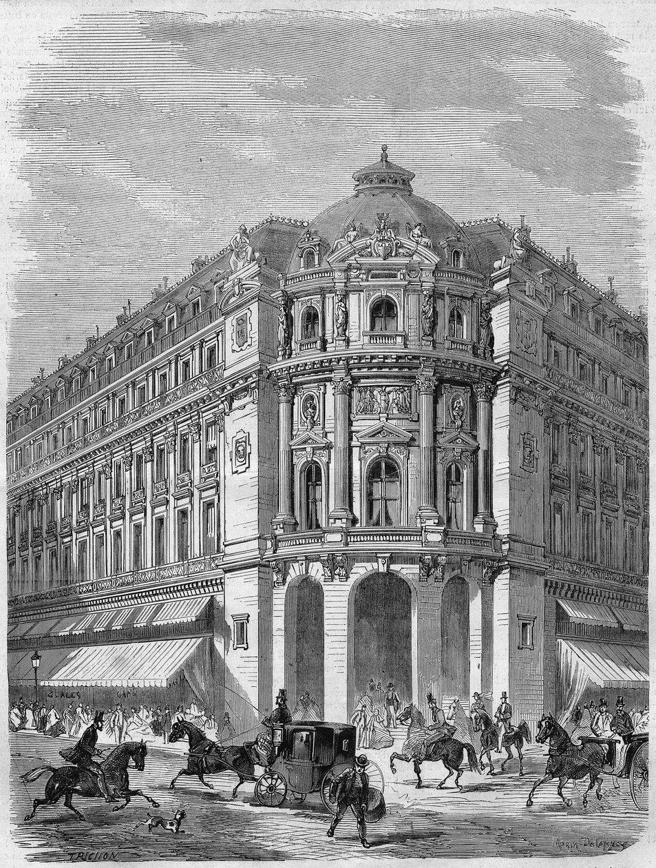 A párizsi Boulevard des Capucines és Rue de la Chaussée-d