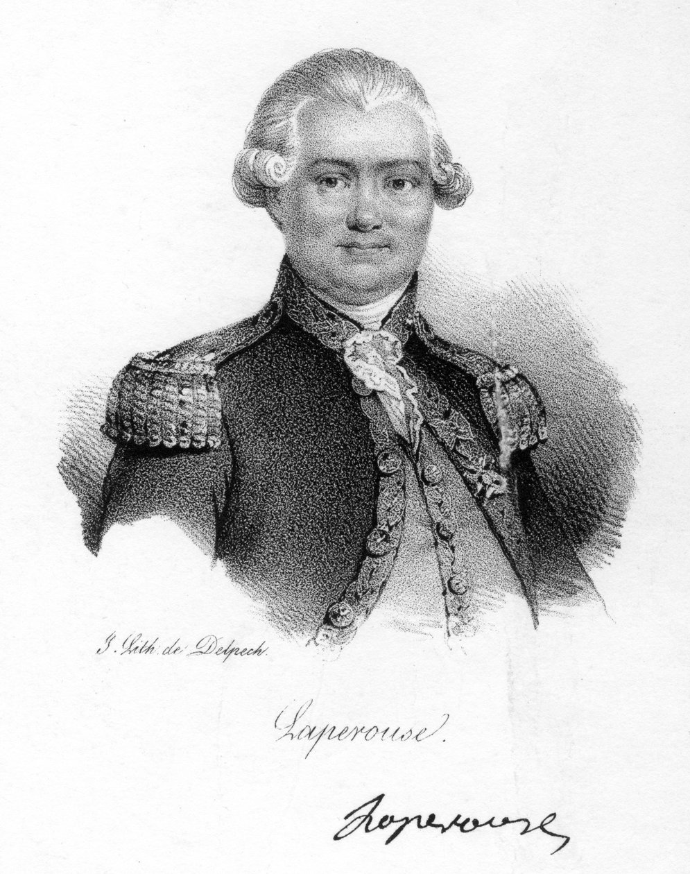 Comte de La Perouse, 18. századi francia navigátor, csillagász és felfedező, 1830 alkotó: Delpech