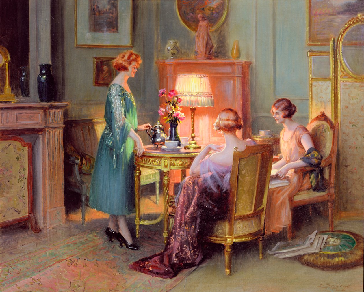 Tea lámpafénynél alkotó: Delphin Enjolras