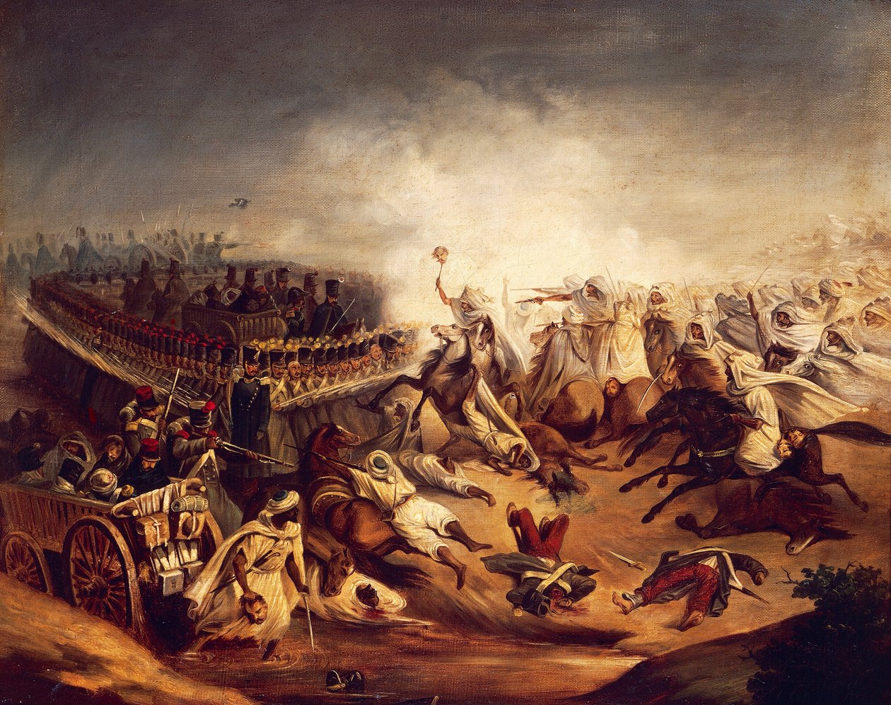 Algériai ellentámadás Constantine-nál a gyarmati háborúk idején, 1837 novembere, Denis Auguste Marie Raffet (1804-1860) után. alkotó: Denis Auguste Marie (after) Raffet