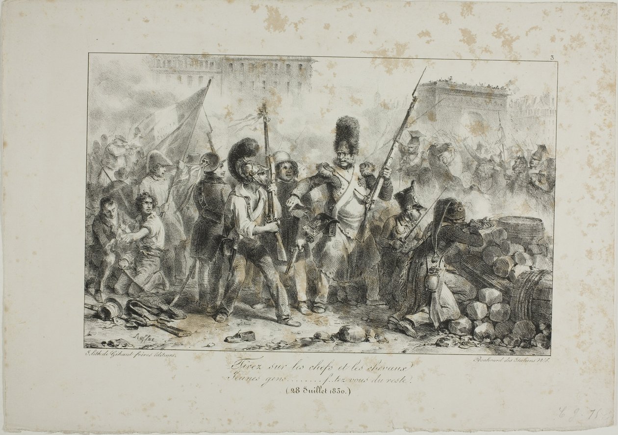 Tűz a vezetőkre és a lovasságra... alkotó: Denis Auguste Marie Raffet