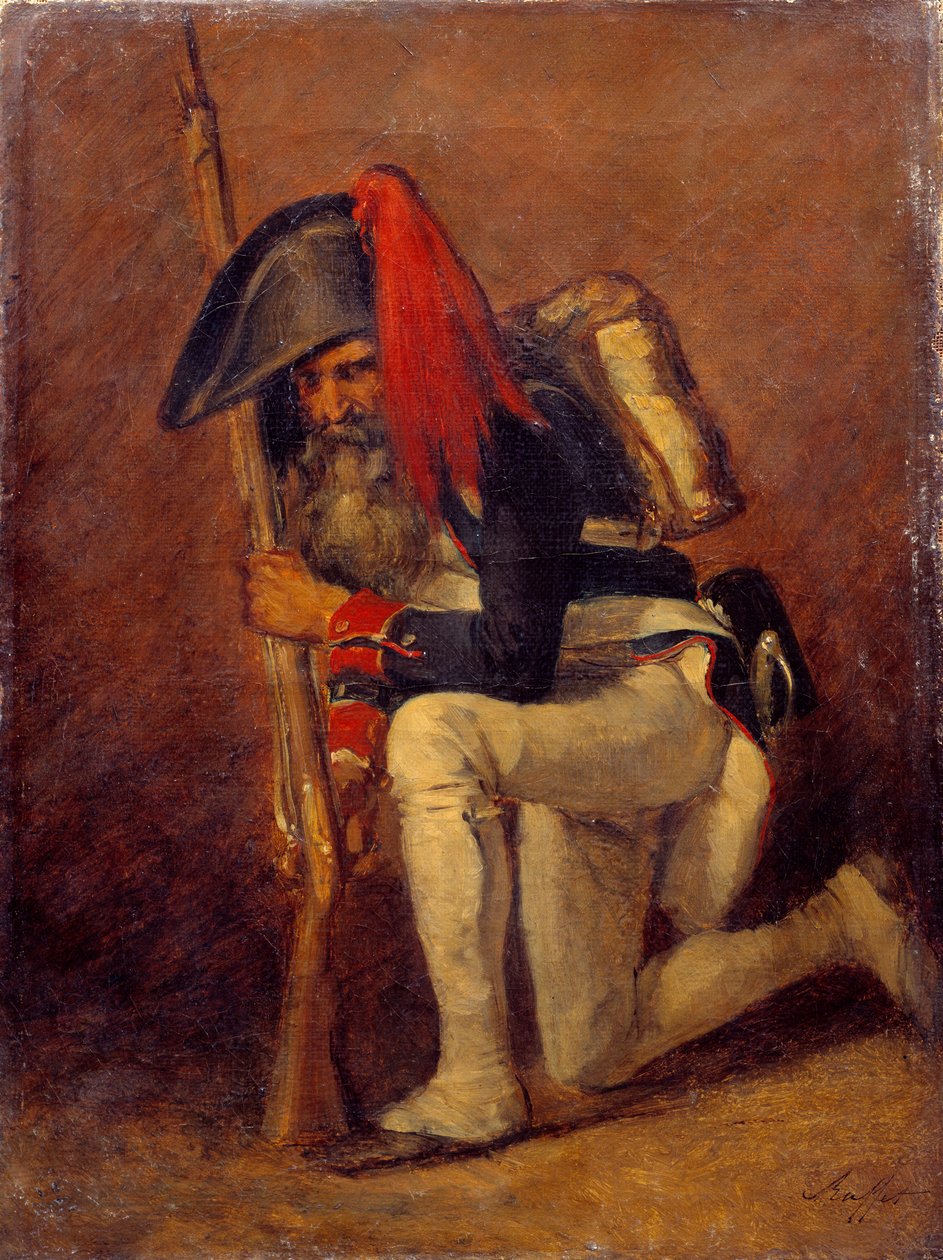 Az első köztársaság katonája Denis Auguste Raffet (1804-1860) festménye 19. század V. 0,31x0,23 m alkotó: Denis Auguste Marie Raffet