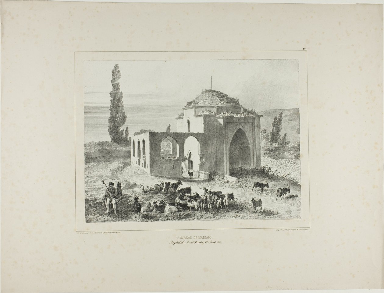 Mária-sír, Bachtcheh-Seraï, Krím, 1837. augusztus 21. alkotó: Denis Auguste Marie Raffet