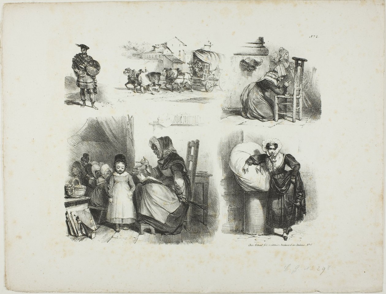 Vázlatok lapja alkotó: Denis Auguste Marie Raffet