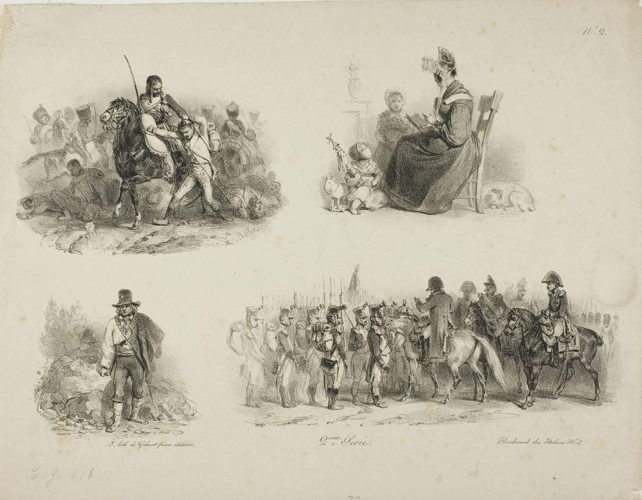 Vázlatok lapja alkotó: Denis Auguste Marie Raffet