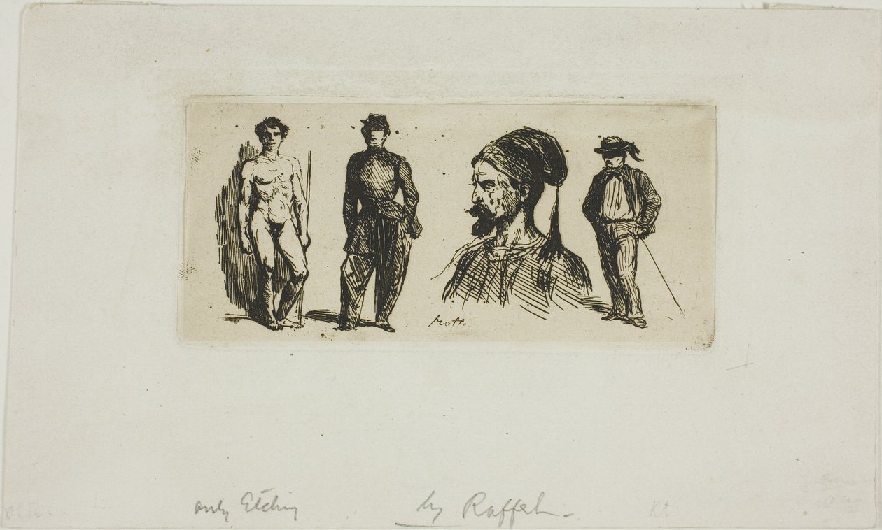 Vázlatok lapja alkotó: Denis Auguste Marie Raffet
