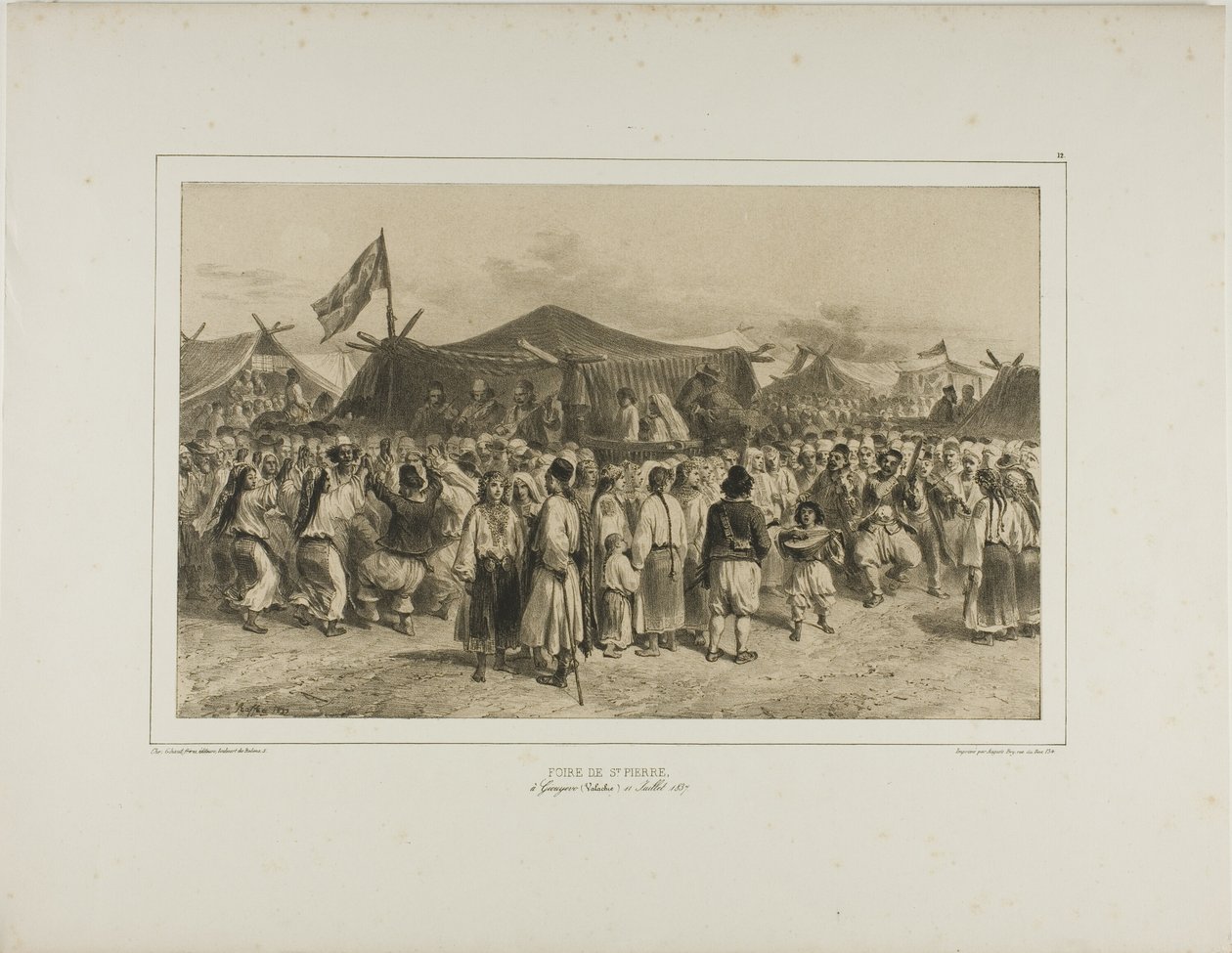Szent Pierre vásár, Giourjevo, Waláchia, 1837. július 11. alkotó: Denis Auguste Marie Raffet