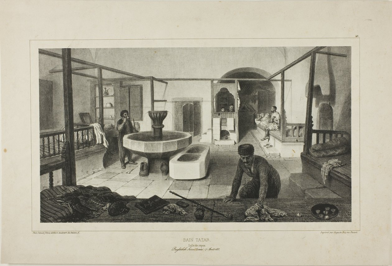 Tatárfürdő, pihenőszoba alkotó: Denis Auguste Marie Raffet