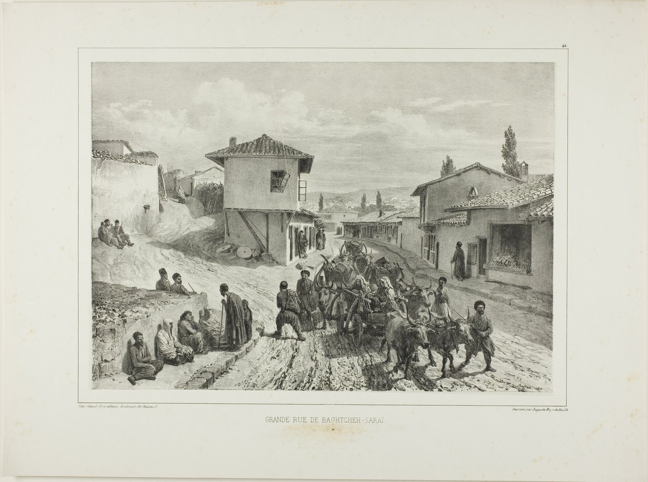 Baghtcheh-Saraï főutcája, Krím, 1837. augusztus 19. alkotó: Denis Auguste Marie Raffet