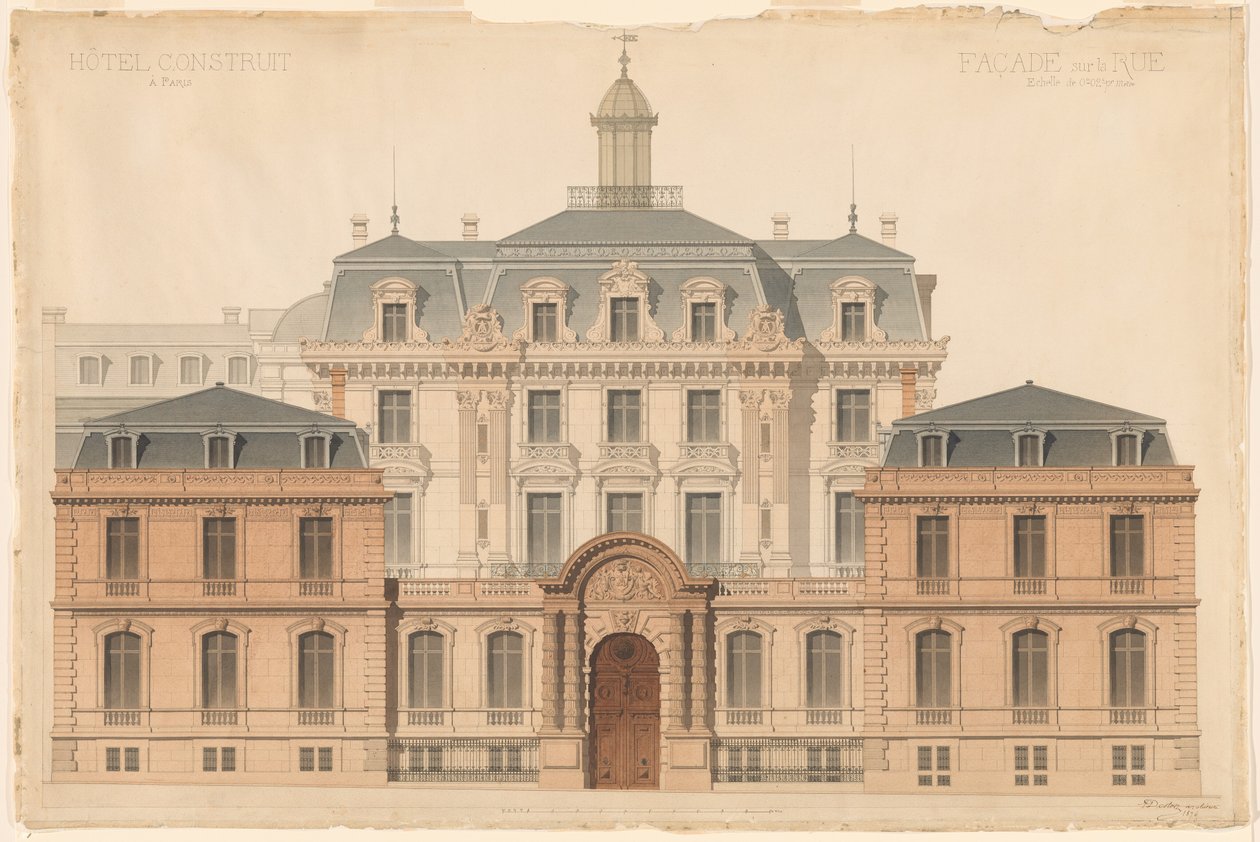 A Hôtel de Camondo bemutató rajza alkotó: Denis Louis Destors