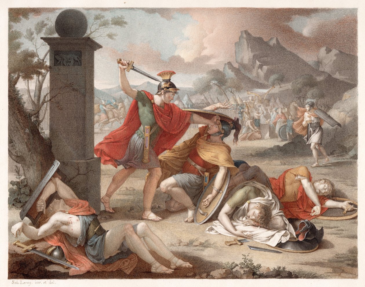 Denis-Sébastien Leroy - A Horatiusok és a Curatiusok csatája - 1798 alkotó: Denis Sebastien Leroy