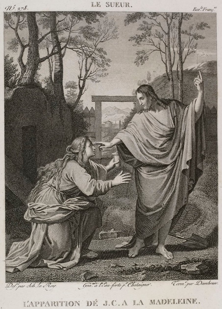 Denis-Sébastien Leroy, Chataigner és Dambrun - Jézus Krisztus megjelenése a Madeleine-nek, Eustache Le Sueur után - 1802-1815 alkotó: Denis Sebastien Leroy