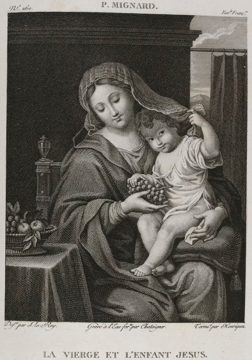 Denis-Sébastien Leroy, Chataigner és Henriquez - A Szűzanya és a gyermek Jézus, Pierre Mignard után - 1802-1815 alkotó: Denis Sebastien Leroy
