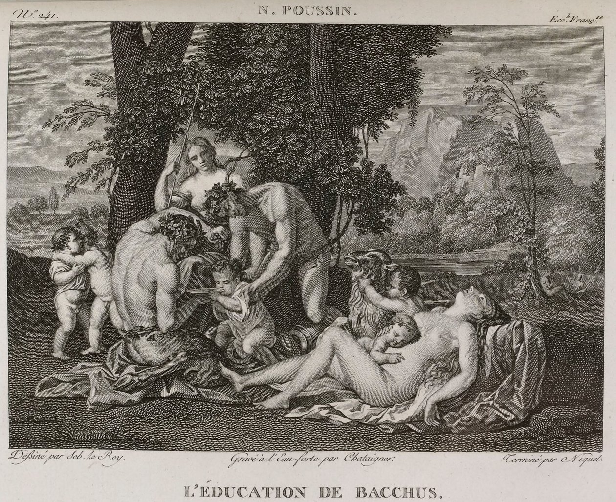 Denis-Sébastien Leroy, Chataigner és Niquet - Bacchus nevelése, Nicolas Poussin után - 1802-1815 alkotó: Denis Sebastien Leroy