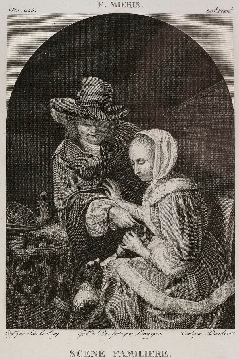 Denis-Sébastien Leroy, Lerouge és Dambrun - Ismerős jelenet, Frans van Mieris az idősebb után - 1802-1815 alkotó: Denis Sebastien Leroy