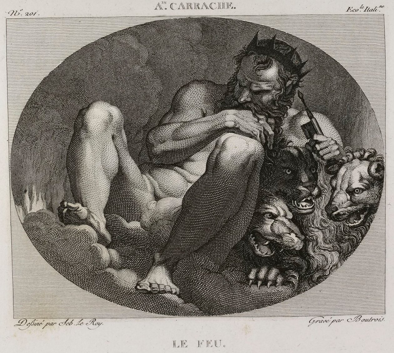 Denis-Sébastien Leroy et Boutrois - Tűz, Annibale Carrache után - 1802-1815 alkotó: Denis Sebastien Leroy