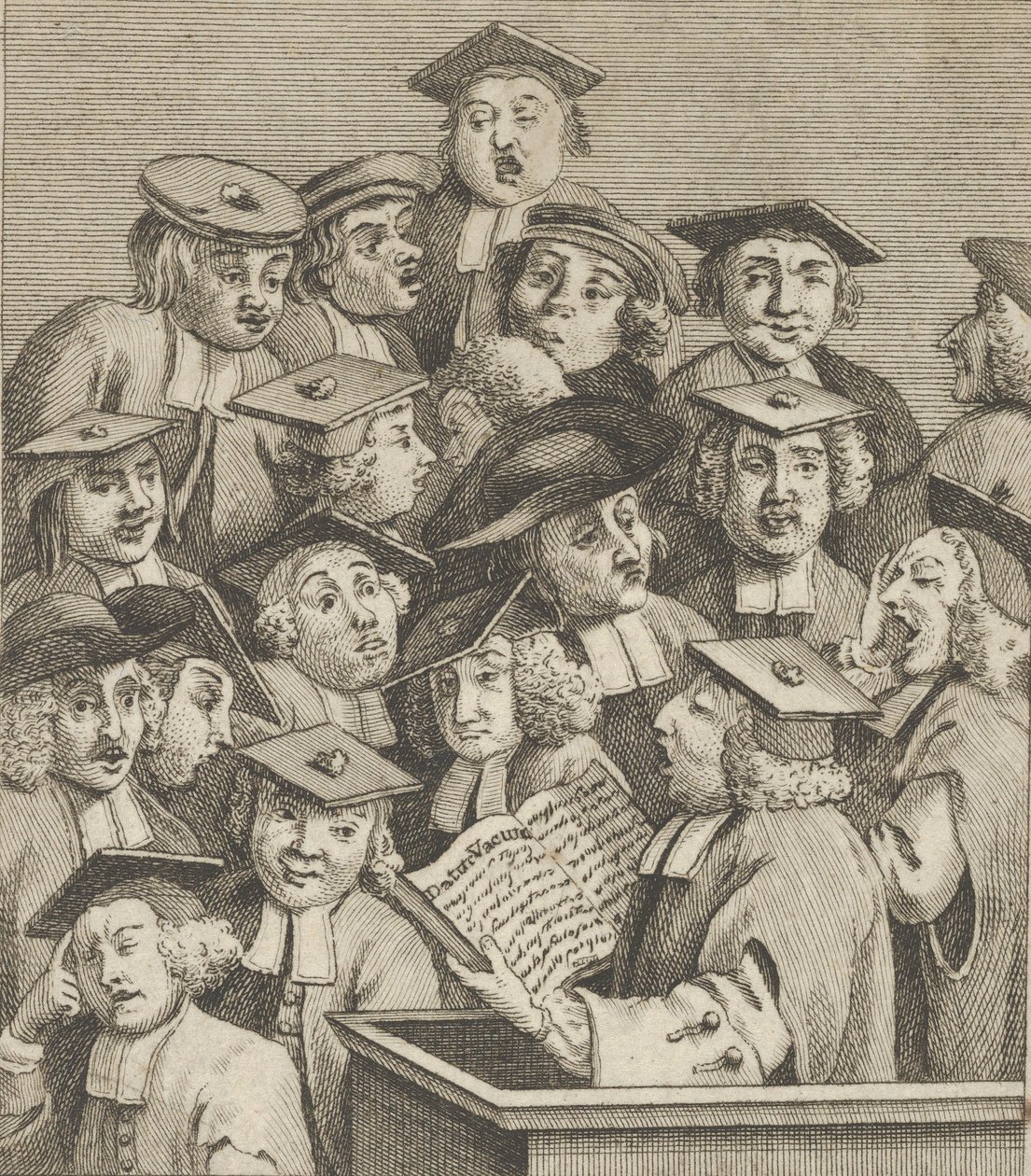 Tudósok egy előadáson, kb. 1800. alkotó: Dent