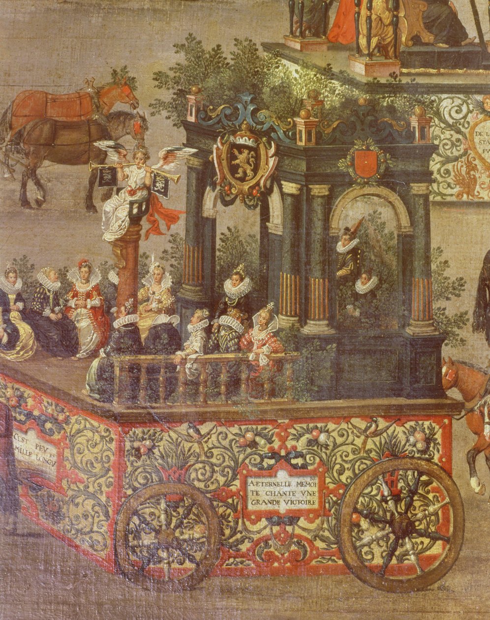 Izabella főhercegnő diadala a brüsszeli Ommeganckban 1615. május 31-én, Izabella udvarának autójának részlete, 1615 (75629 részlet) alkotó: Denys van Alsloot