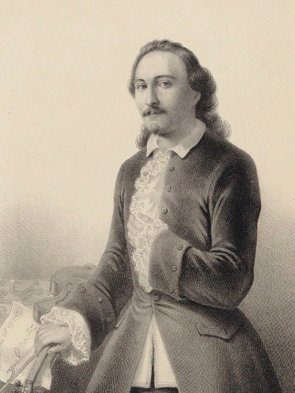 Arthur Saint-Léon 1821-1870 portréja Cesare Pugni Le Violon du diable című balettjében, 1849. alkotó: Derancourt