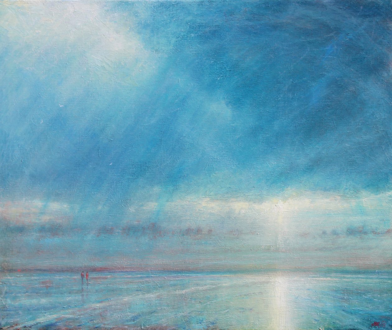 Esővihar Holkham Beach felett, 2018 (olaj, vászon) alkotó: Derek Hare