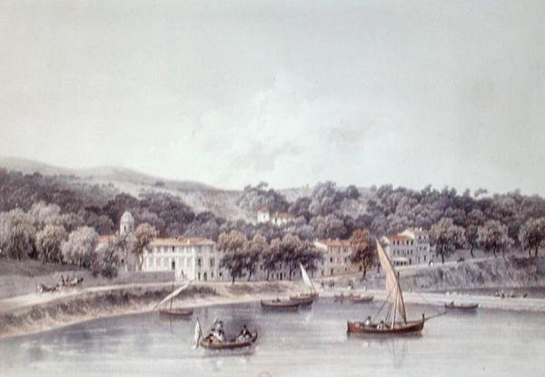 Kilátás a St Jean-ra, Nizza közelében (színes litó) alkotó: Deroy (after)
