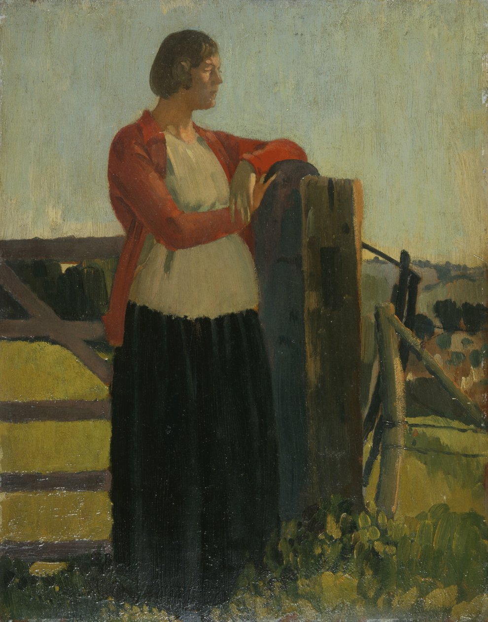 Lyndra, Naplemente, Aldbourne (olaj, panel) alkotó: Derwent Lees