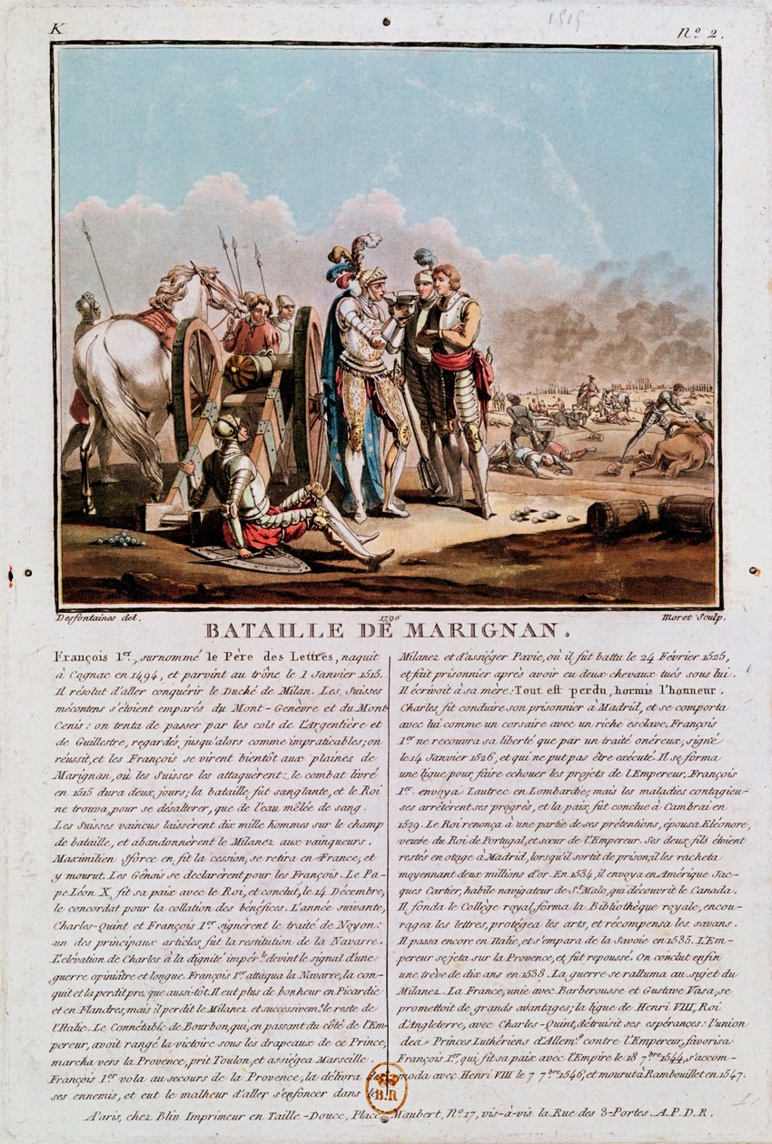 A marignani csata epizódja, 1515. szeptember 14., 1790 alkotó: Desfontaines