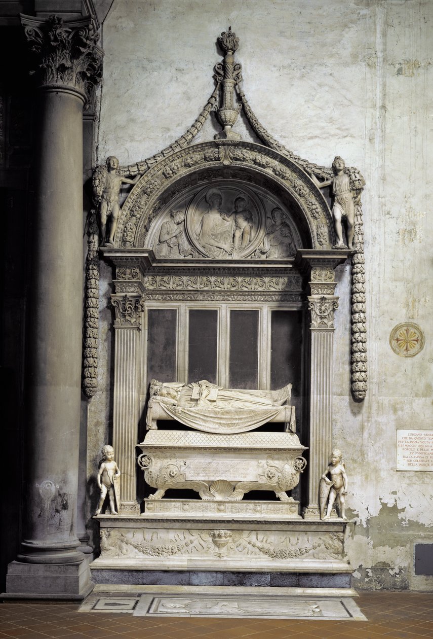 Carlo Marsuppini (megh. 1453) sírja 1453-55 (márvány) alkotó: Desiderio da Settignano