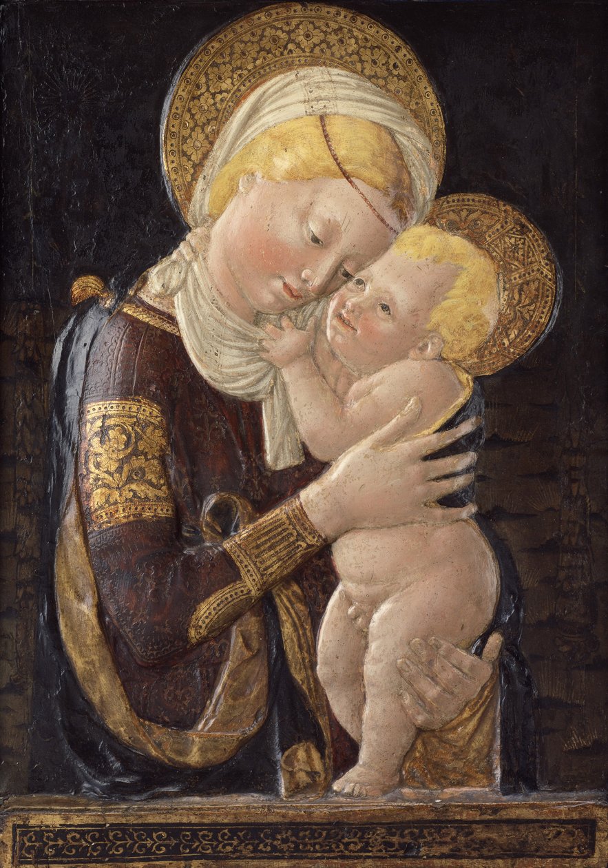 Szűz és gyermek, 1450 körül (festett stukkó) alkotó: Desiderio da Settignano (after)