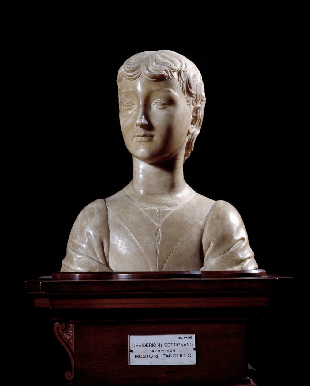 Fiatal férfi Desiderio da Settignano szobra (kb. 1430-1464) 1450-1455 Mérete 40x34,5 cm Firenze, Bargello Nemzeti Múzeum alkotó: Desiderio da Settignano
