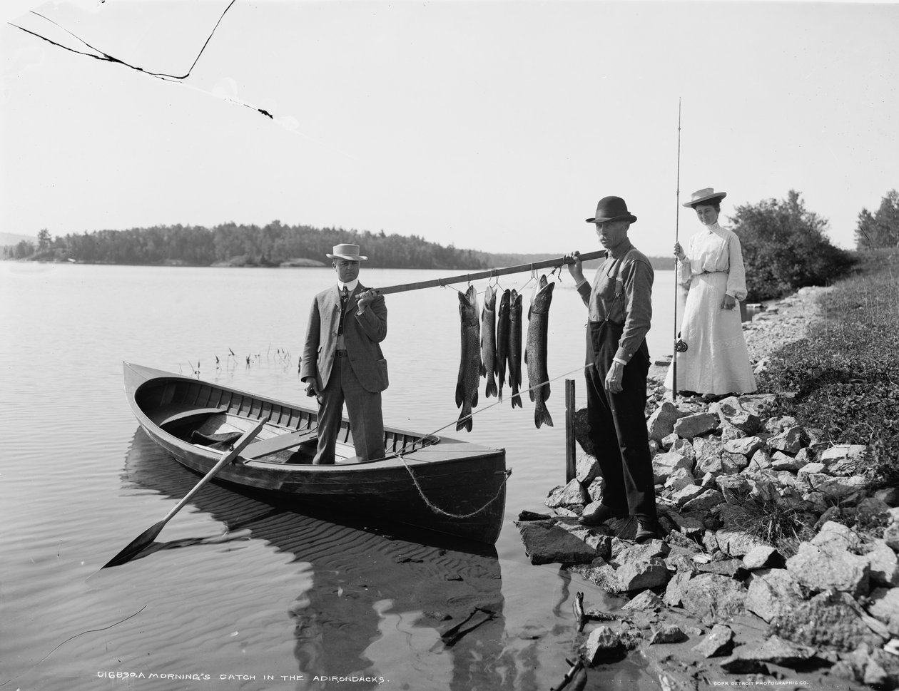 Reggeli fogás az Adirondacks-ben, 1903 körül alkotó: Detroit Publishing Co.