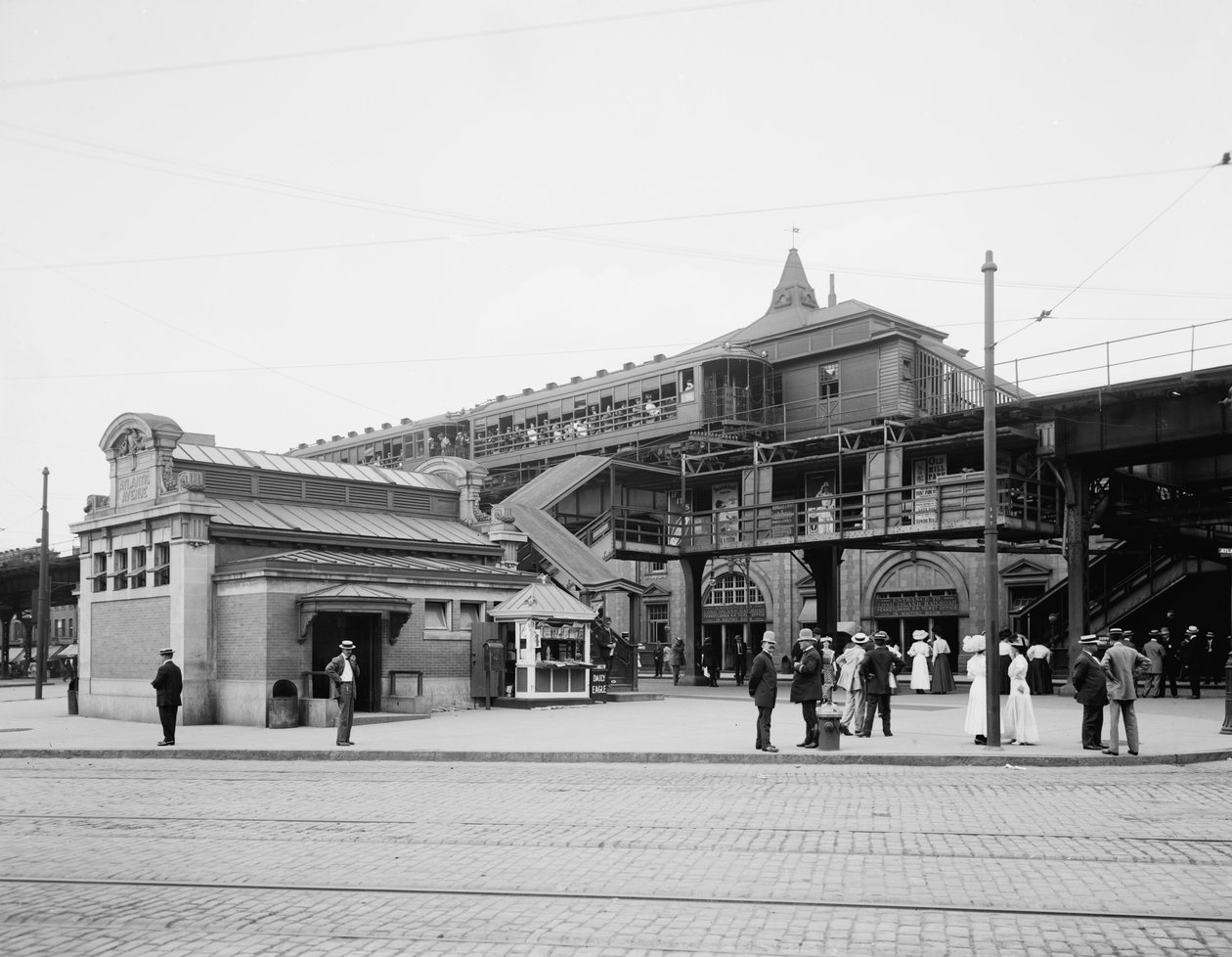 Atlantic Avenue, metró bejárata, Brooklyn, N.Y., 1910-20 alkotó: Detroit Publishing Co.