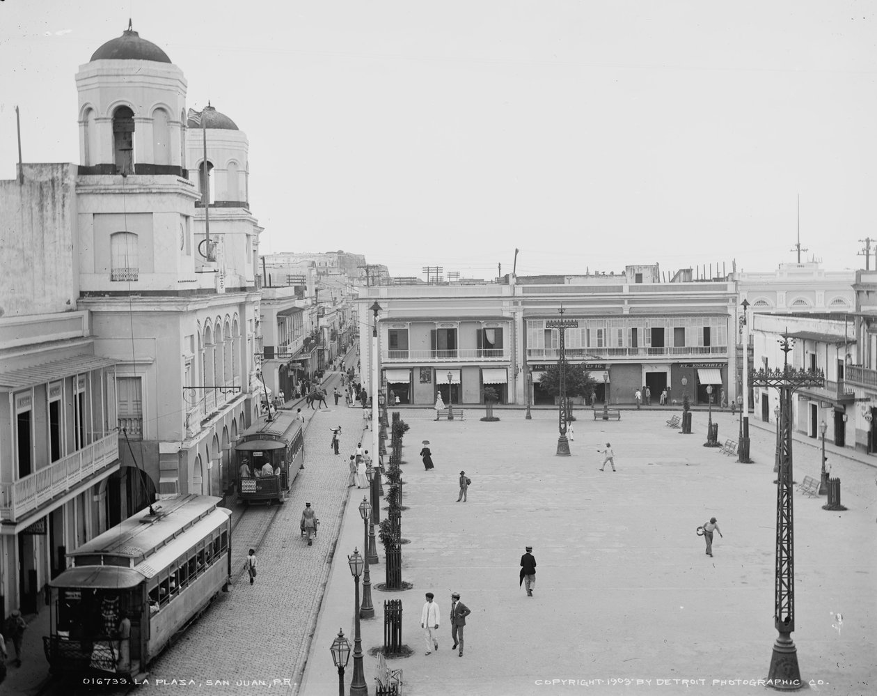 La Plaza, San Juan, Puerto Rico, 1903 körül alkotó: Detroit Publishing Co.