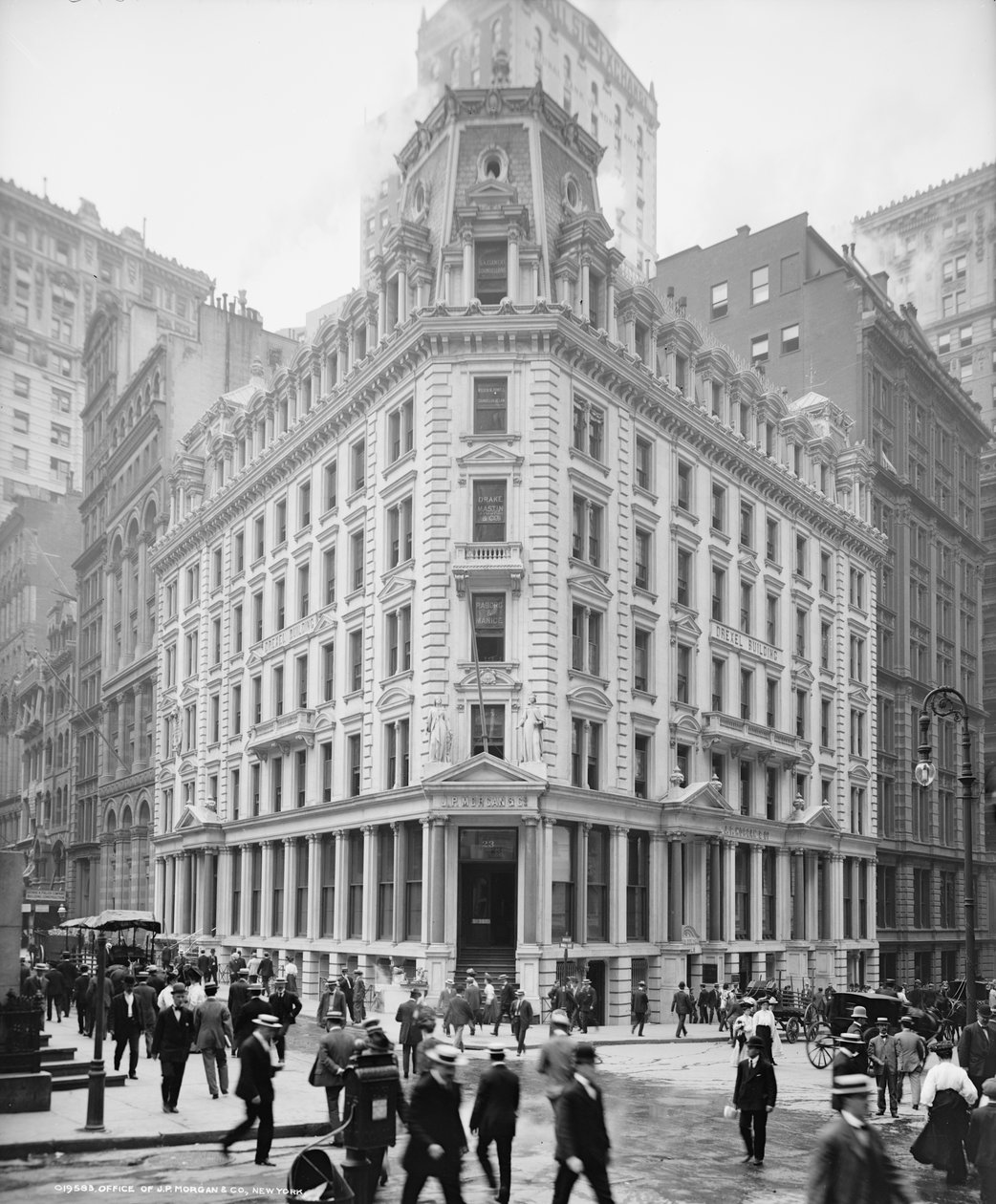 A J.P. Morgan und Co. irodája, New York, 1900-2006 körül alkotó: Detroit Publishing Co.