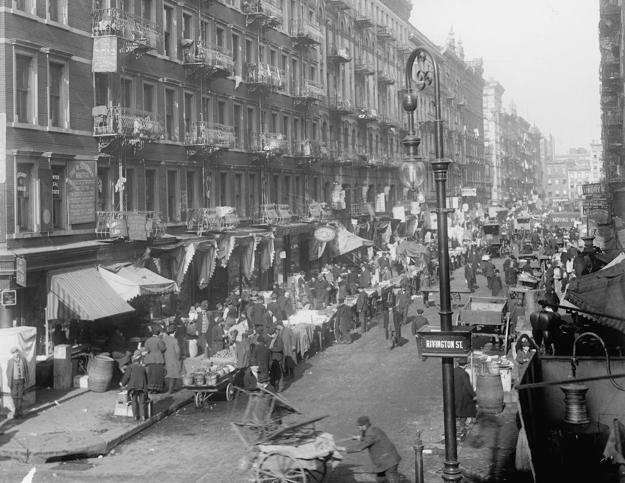 The Ghetto, New York, NY, 1900-1915 körül alkotó: Detroit Publishing Co.
