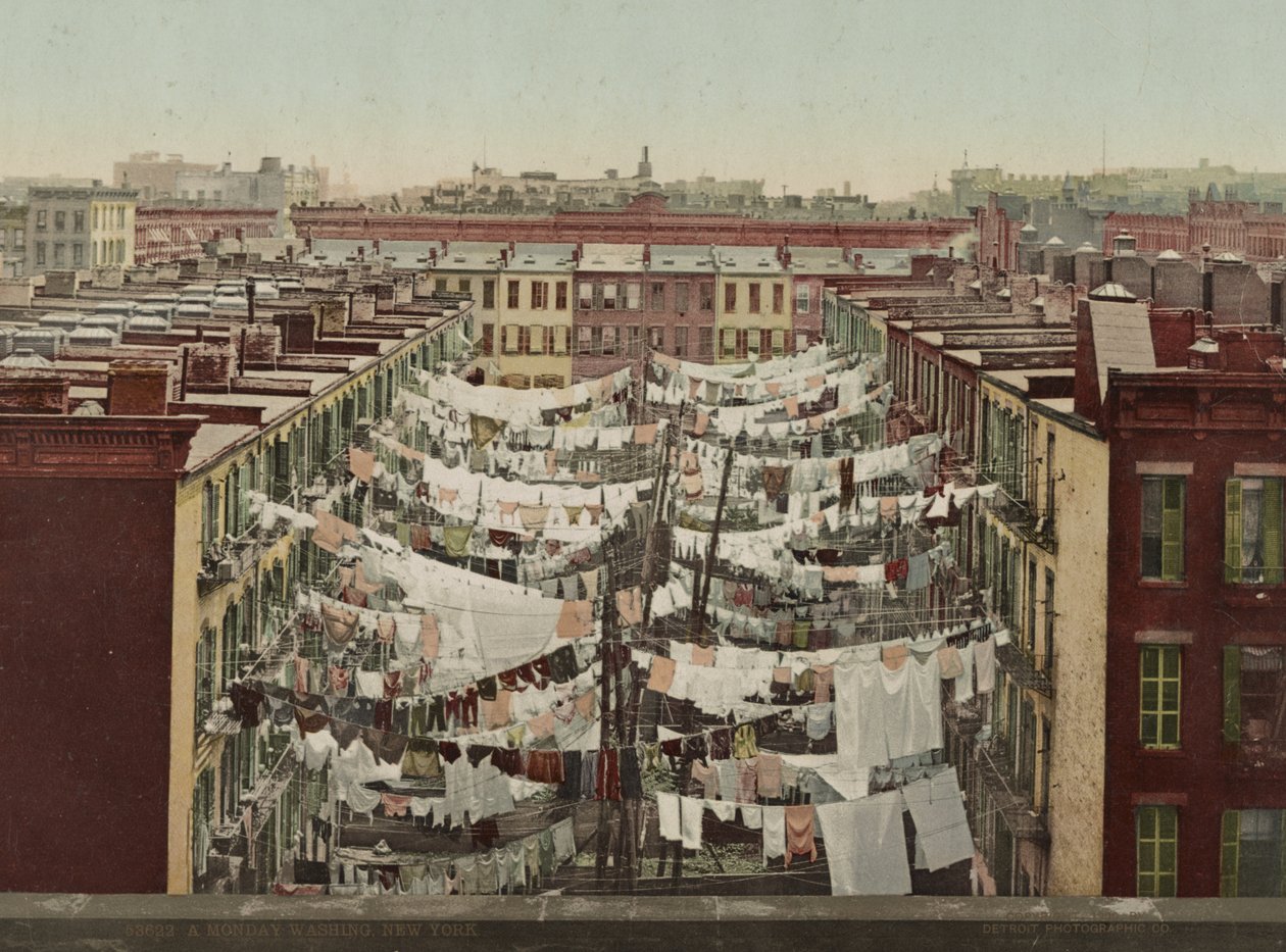 Egy hétfői mosás, New York, 1900 körül alkotó: Detroit Photographic Co.