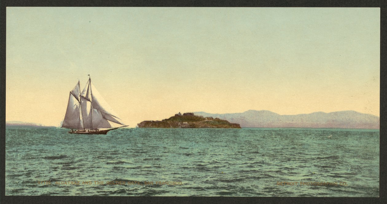 Alcatraz és a Golden Gate, San Francisco alkotó: Detroit Photographic Co.