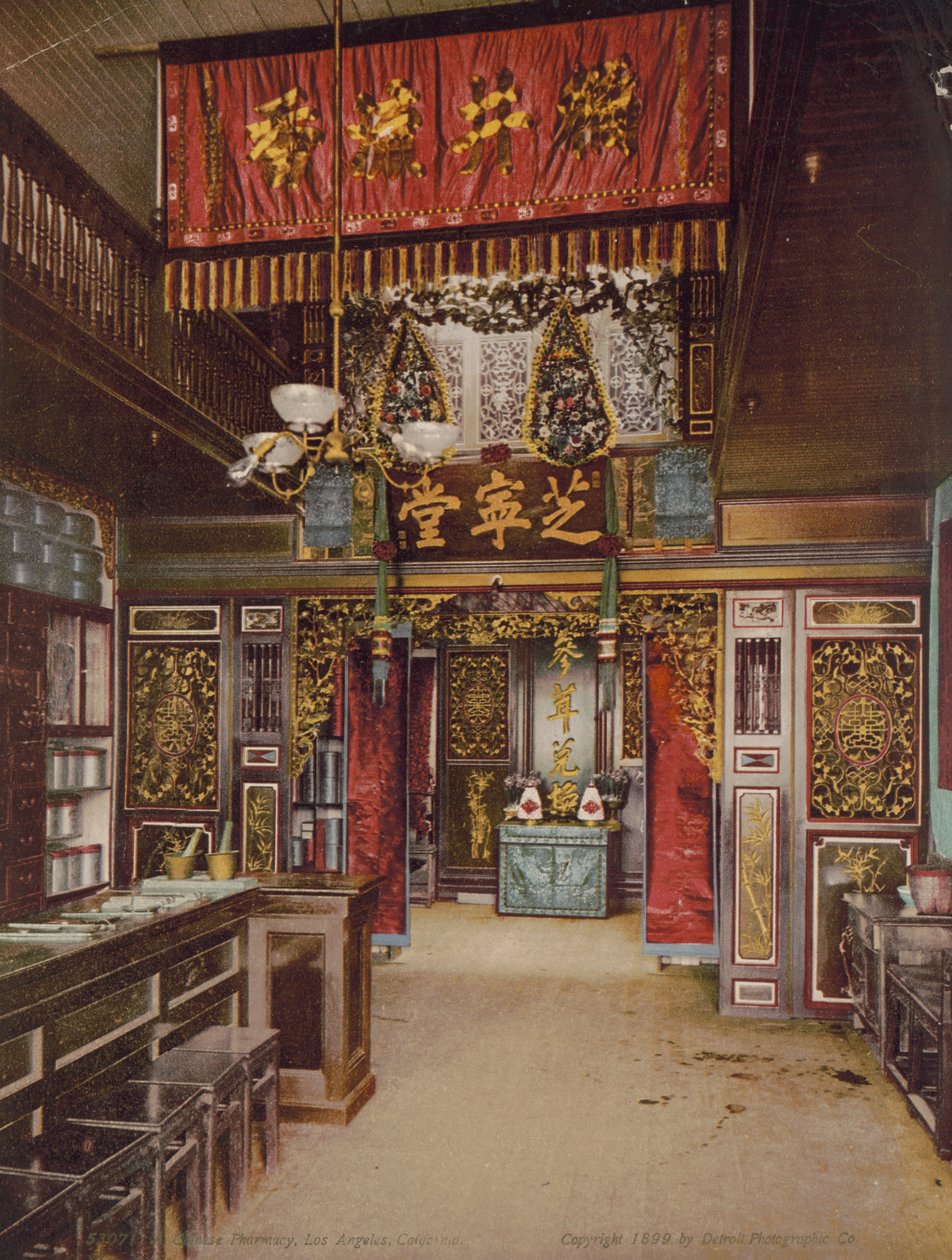 Kínai gyógyszertár, Los Angeles, Kalifornia, 1899 alkotó: Detroit Photographic Co.