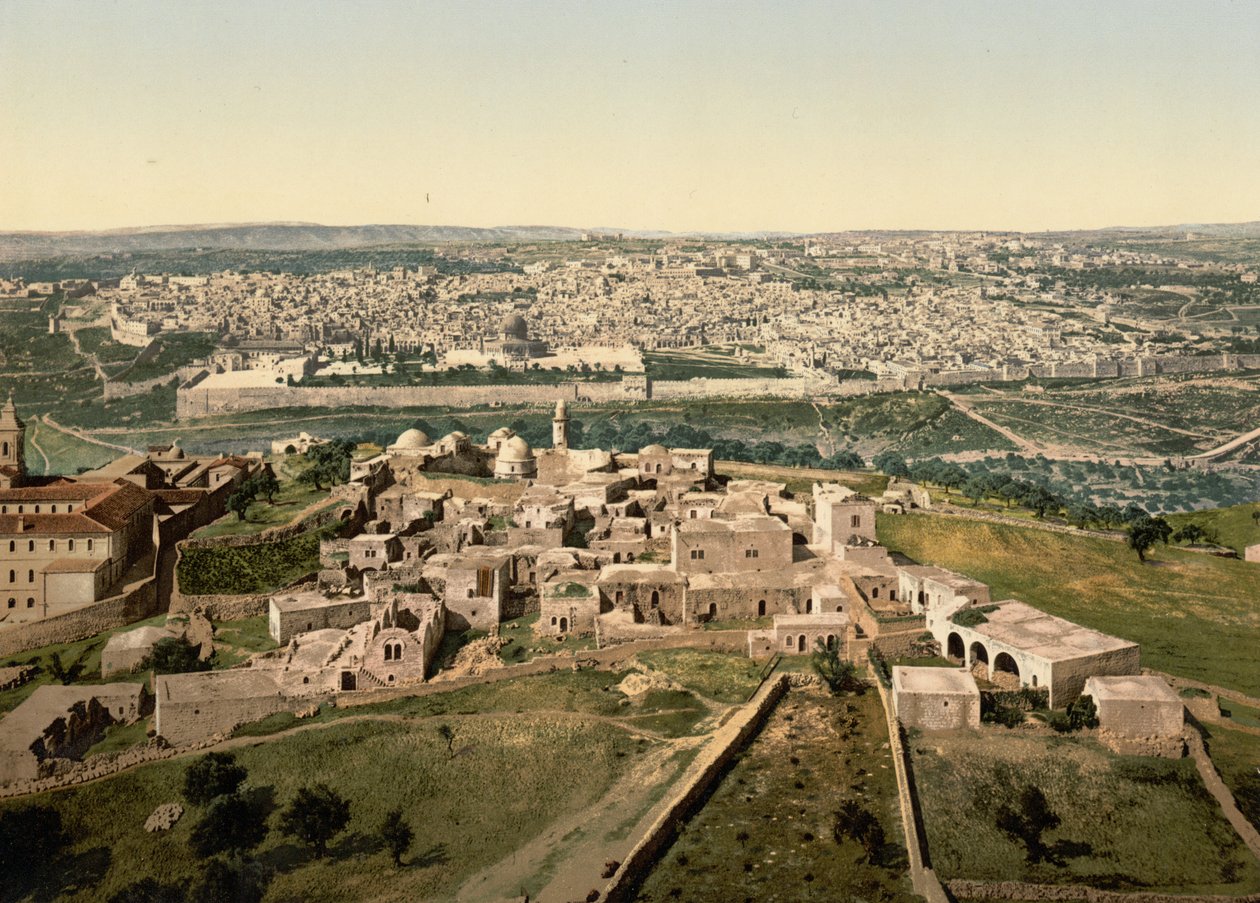 Általános nézet, Jeruzsálem, Szentföld, 1890 körül – 1900 körül (fényképnyomat) alkotó: Detroit Photographic Co.