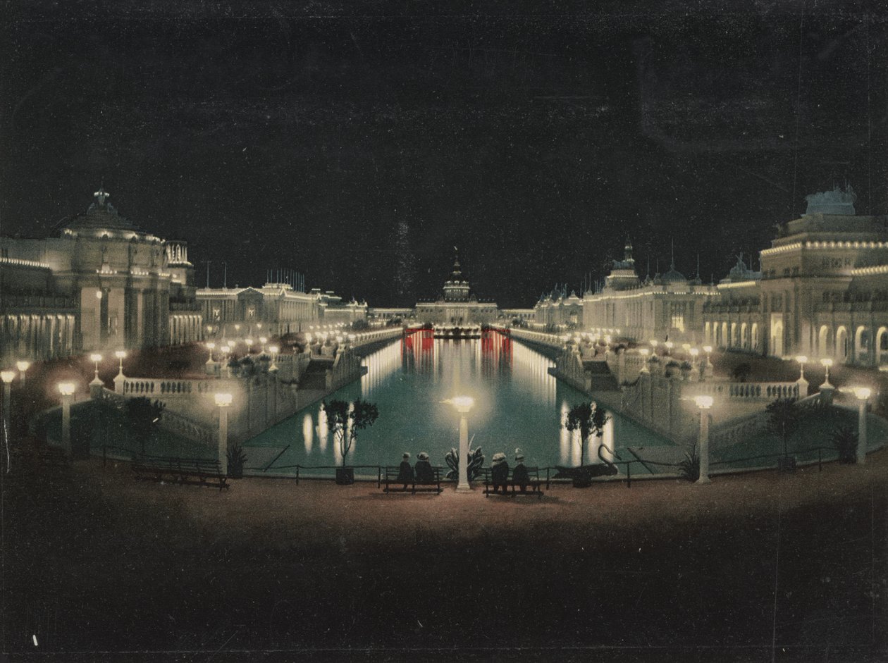 Nagy udvar megvilágítva, Trans-Mississippi kiállítás, 1898 alkotó: Detroit Photographic Co.