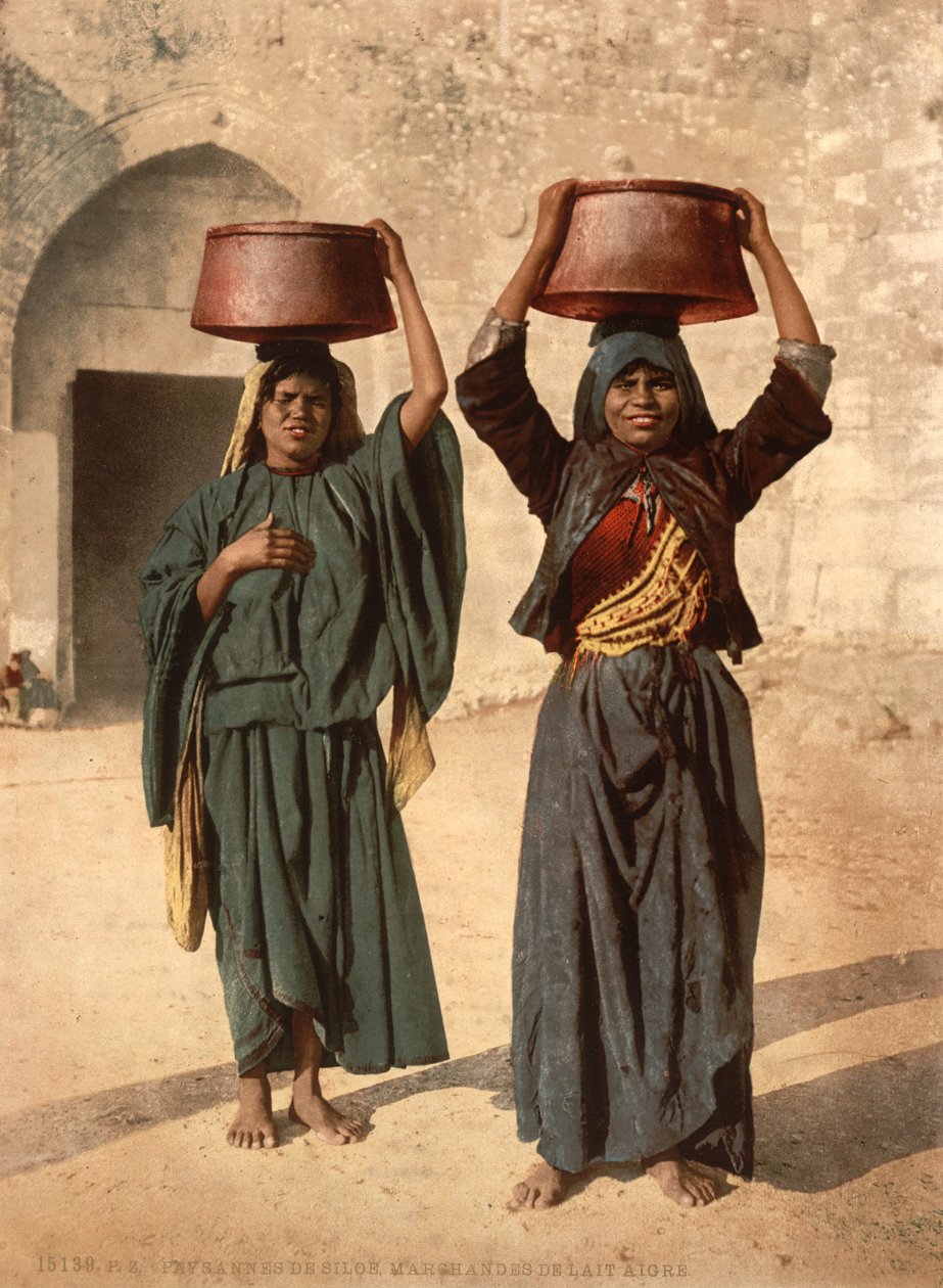 Tejárusok Siloamban, Szentföldön, 1890 körül (fotomechanikai nyomat) alkotó: Detroit Photographic Co.